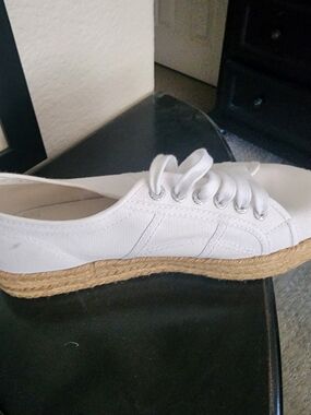 Superga White Canvas Espadrille Sneaker with Rope Midsole
